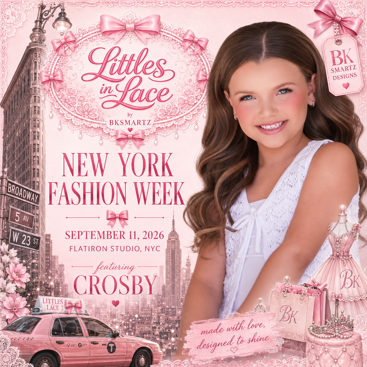 Littles in Lace flyer featuring Crosby